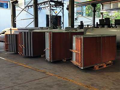 30套!聯合銅翅片換熱器批量交付